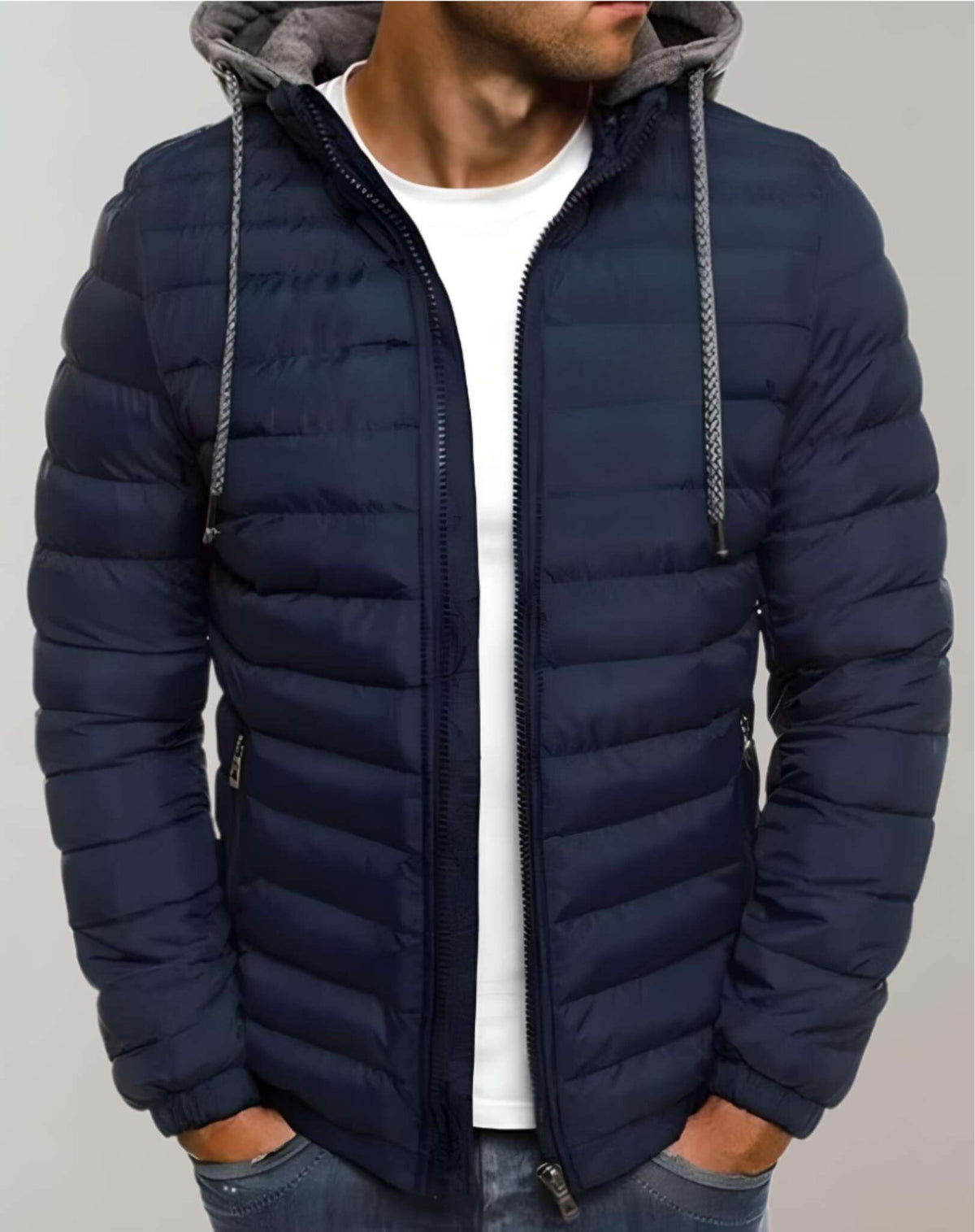 Men's Easy Hooded Quilted Puffer Jacket