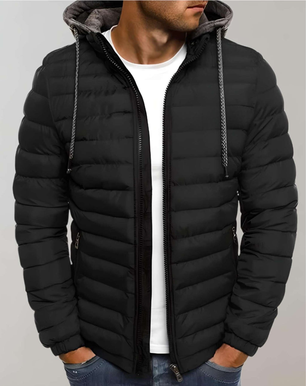 Men's Easy Hooded Quilted Puffer Jacket