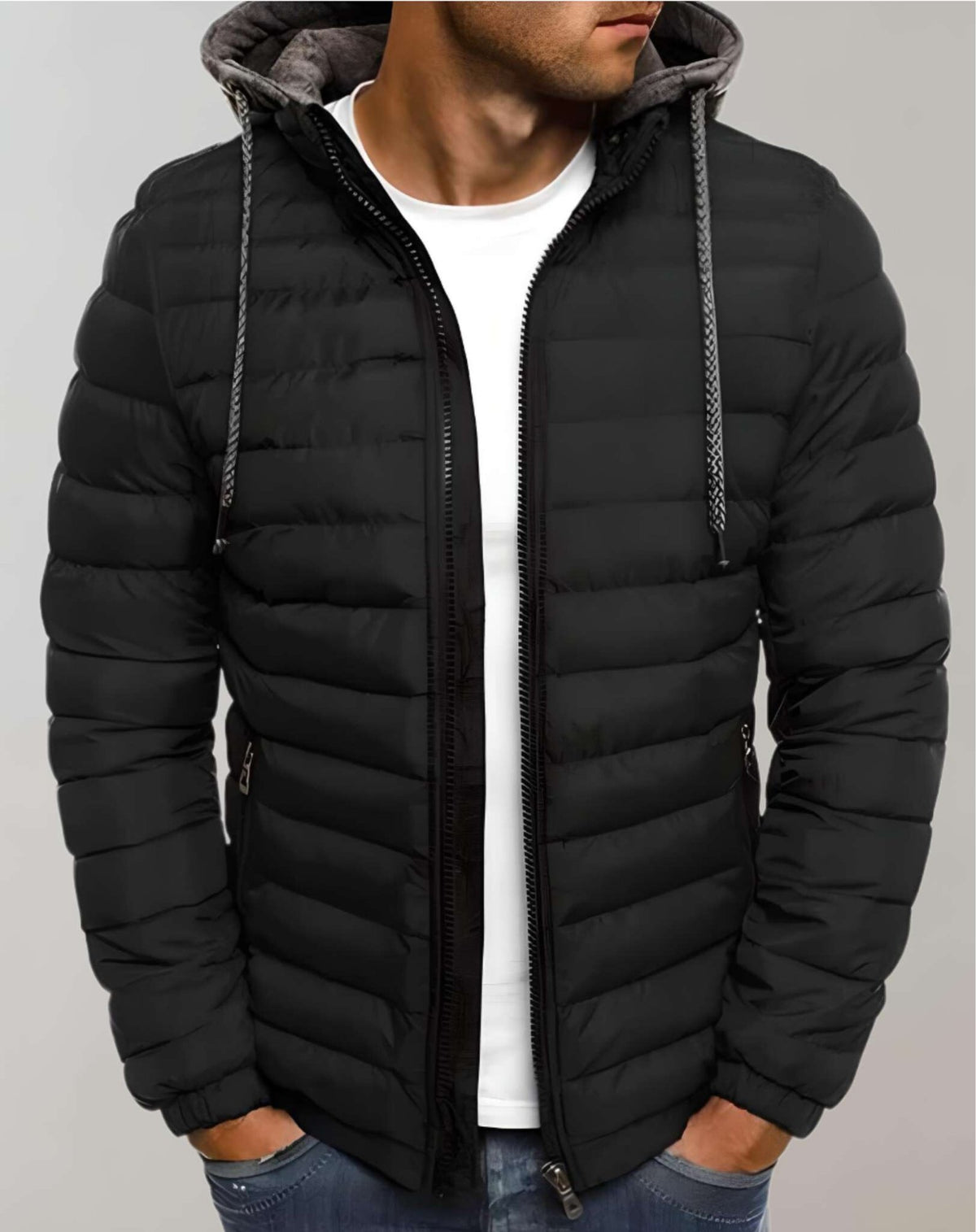 Men's Easy Hooded Quilted Puffer Jacket