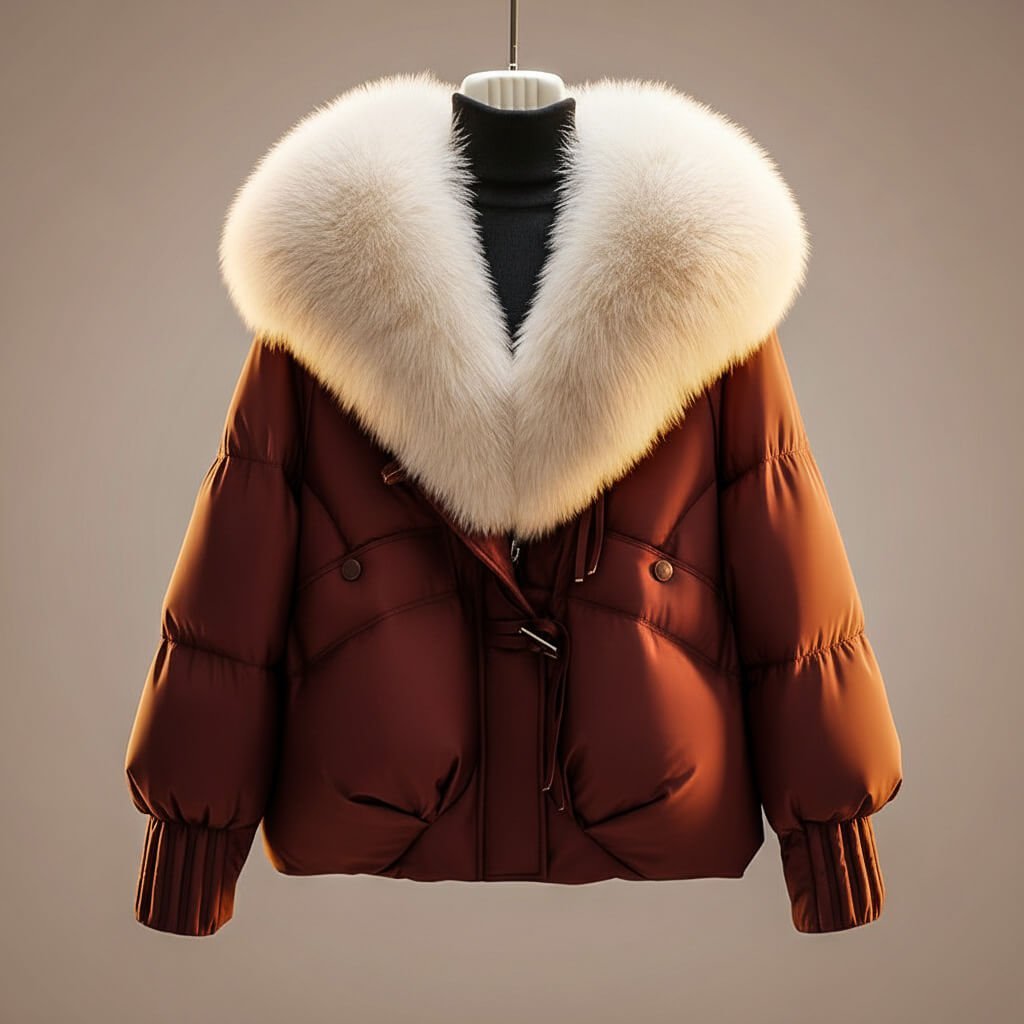 Women's Elegant Faux Fur Collar Puffer Coat
