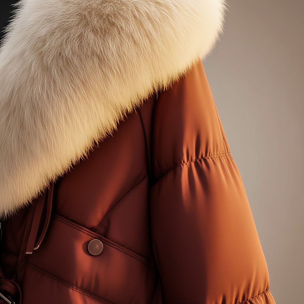 Women's Elegant Faux Fur Collar Puffer Coat