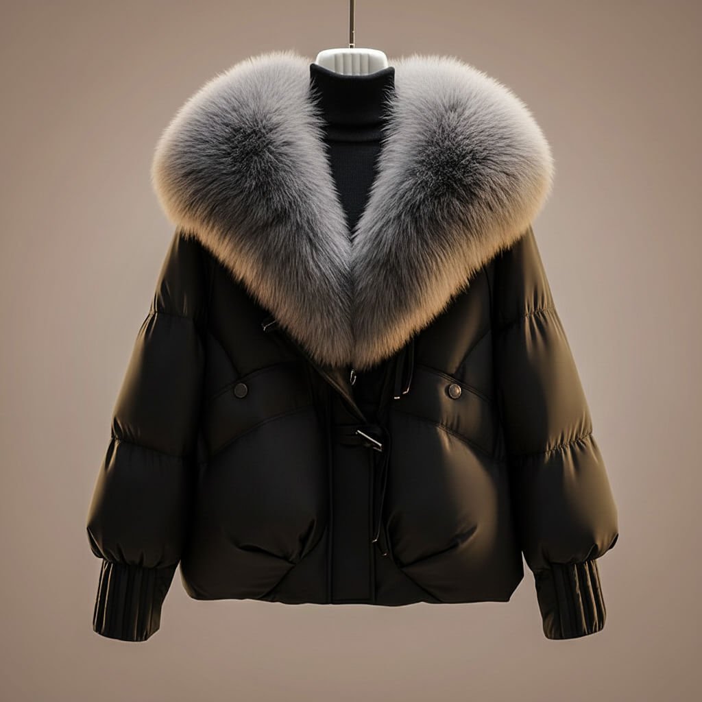 Women's Elegant Faux Fur Collar Puffer Coat