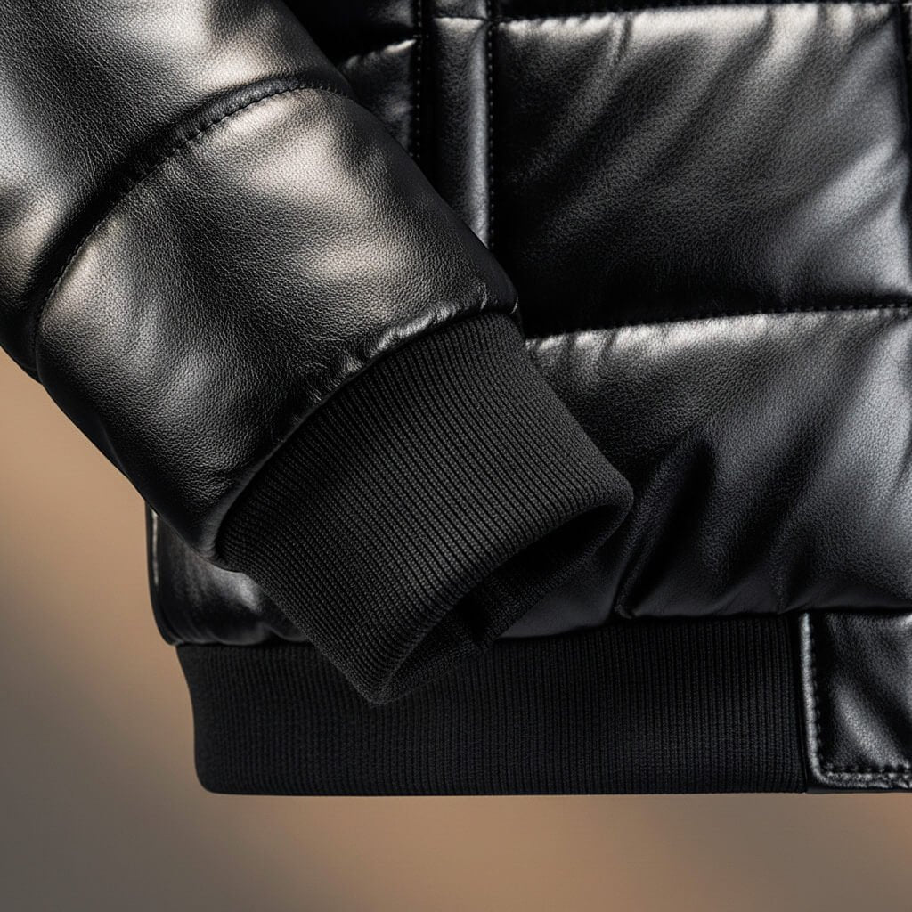 Men's Rugged Quilted Faux Leather Jacket
