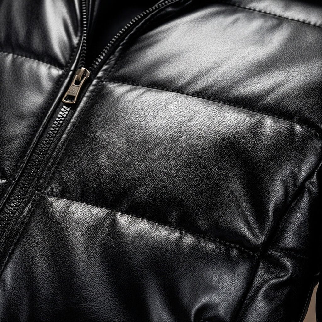 Men's Rugged Quilted Faux Leather Jacket
