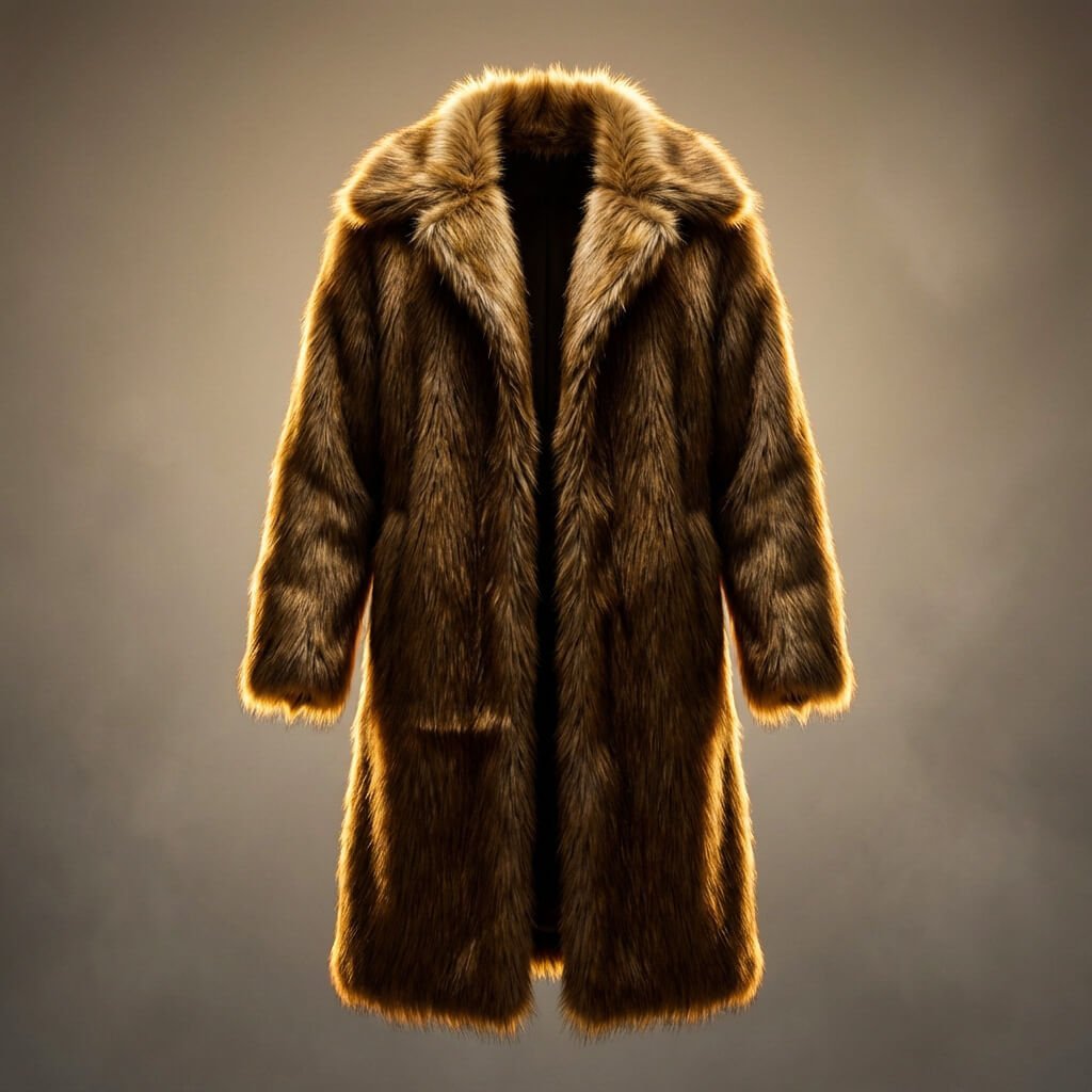 Men's Plush Faux Fur Long Coat