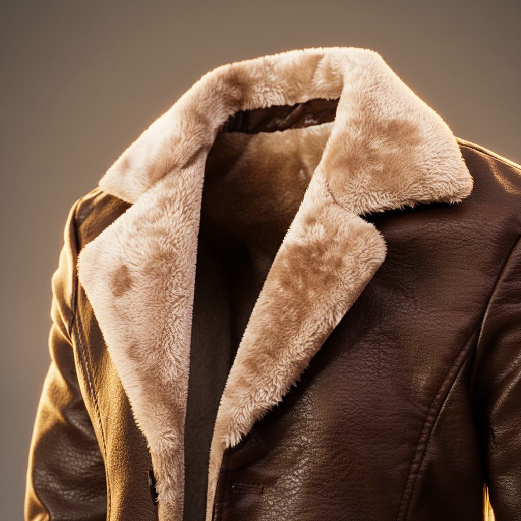 Men's Classic Shearling-Lined Faux Leather Coat