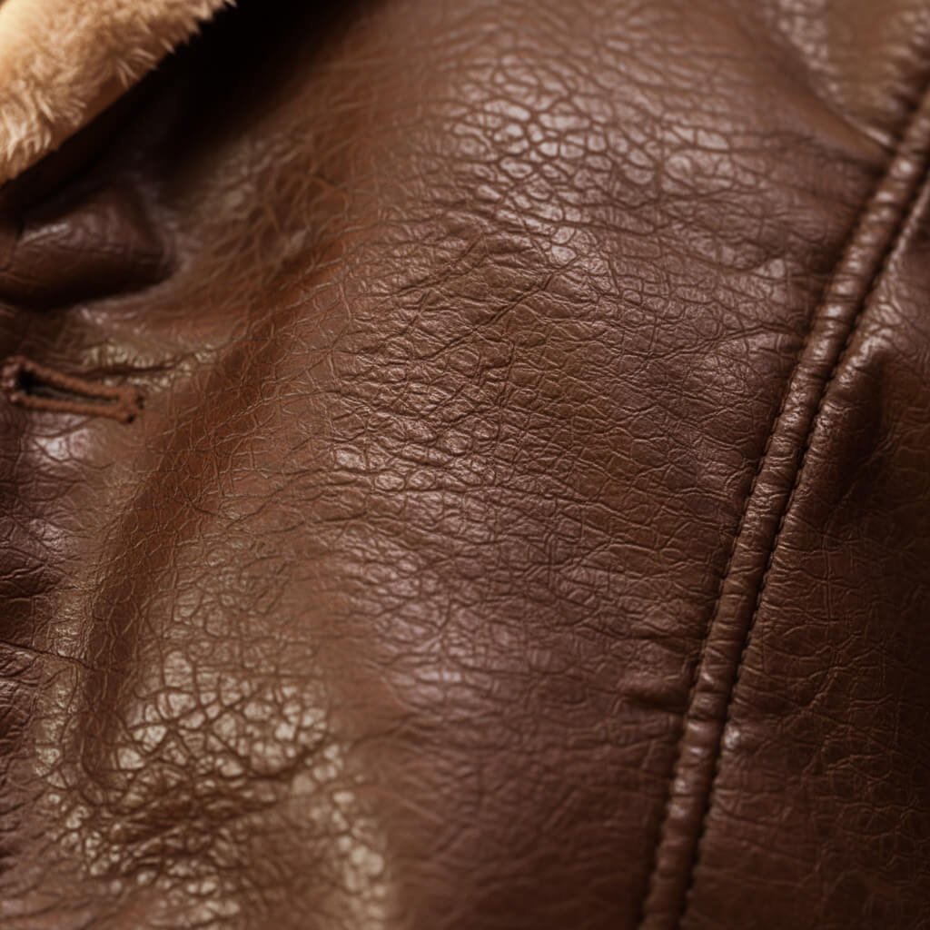 Men's Classic Shearling-Lined Faux Leather Coat