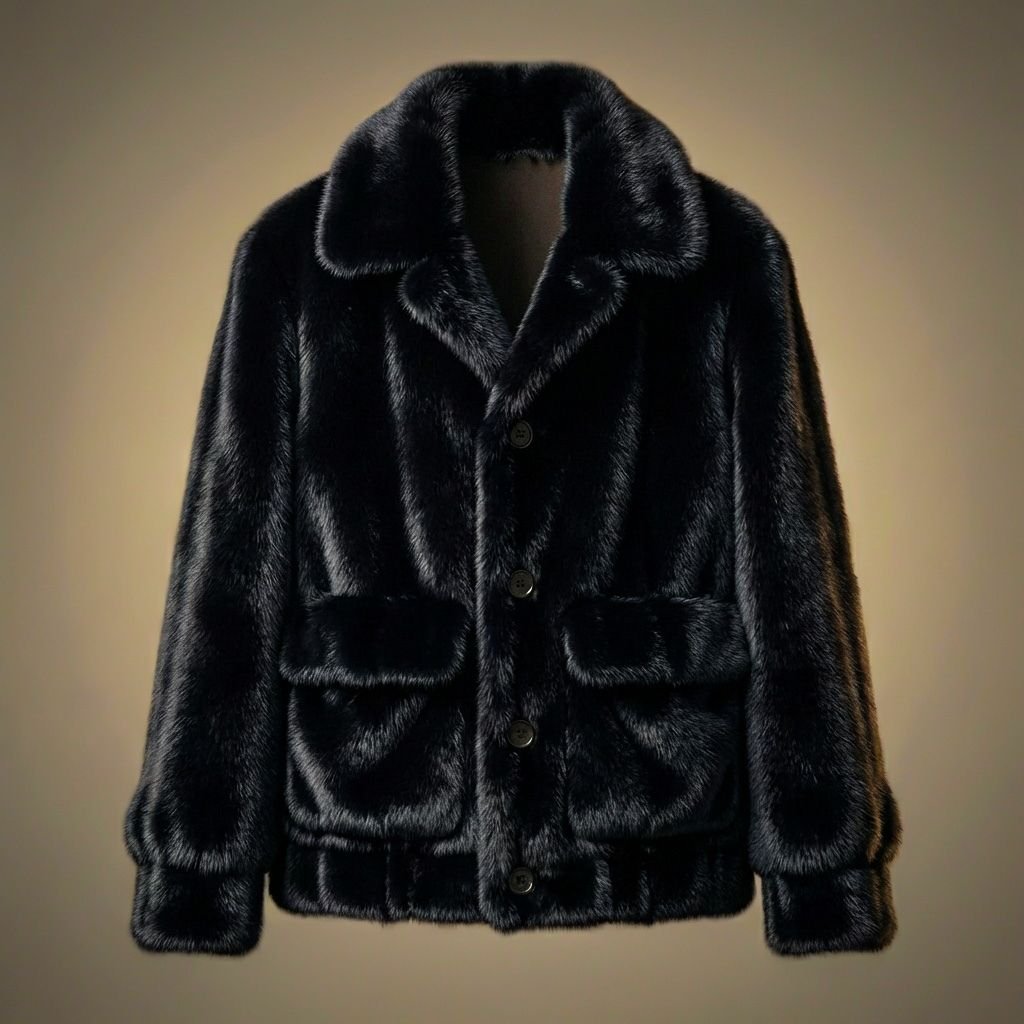 Men's Classic Shawl Collar Fur Jacket
