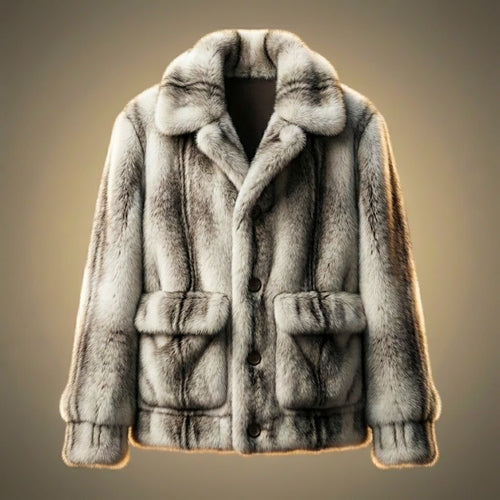 Men's Classic Shawl Collar Fur Jacket