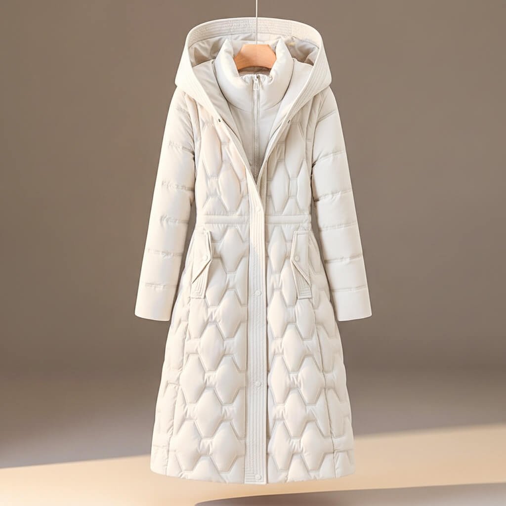 Women's Cosy Quilted Hooded Longline Coat