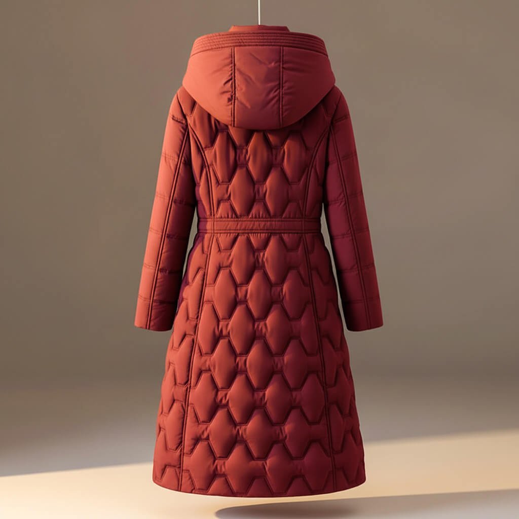Women's Cosy Quilted Hooded Longline Coat