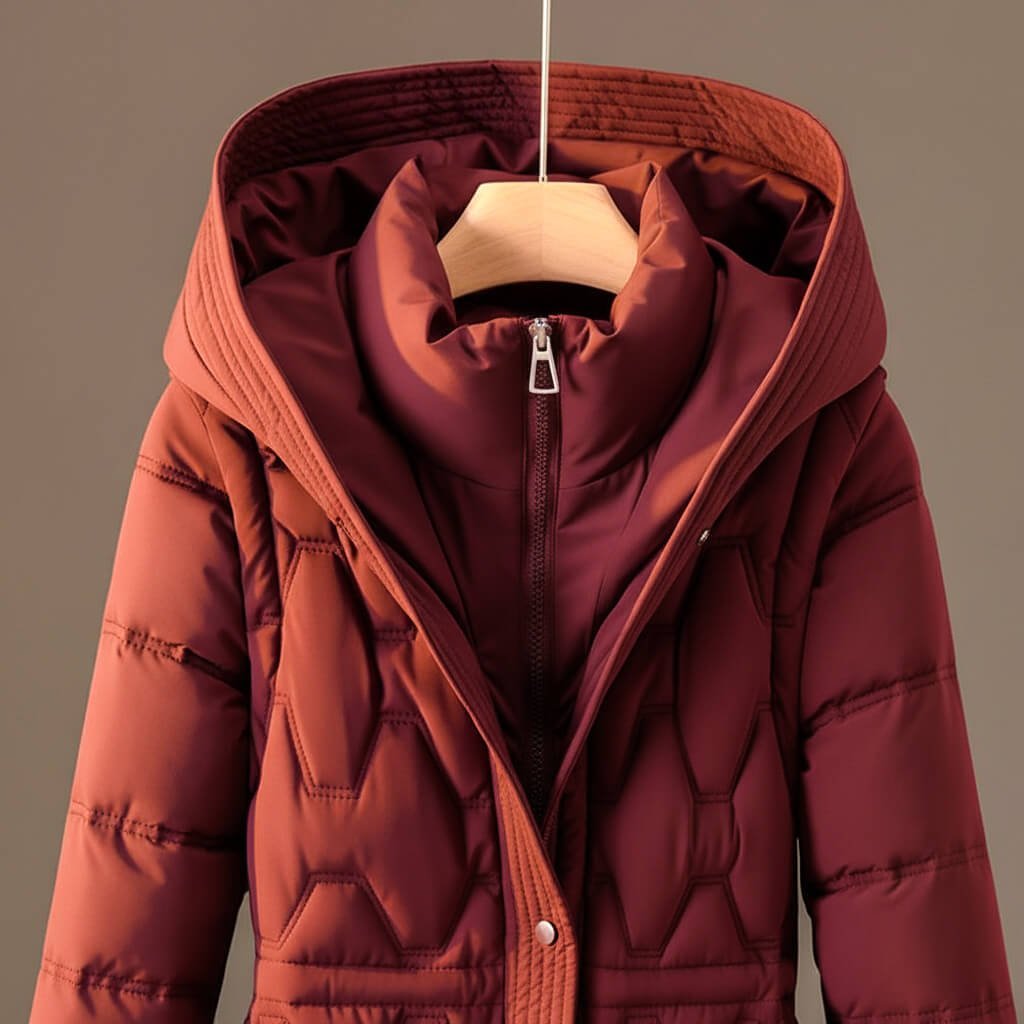 Women's Cosy Quilted Hooded Longline Coat
