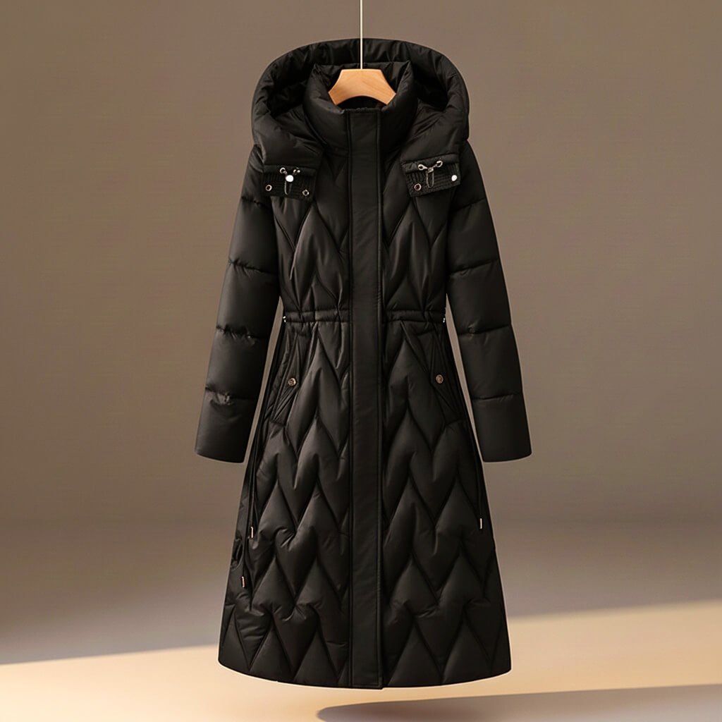 Women's Quilted Hooded Longline Coat