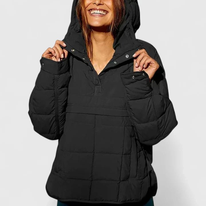 Women's Cosy Hooded Quilted Pullover Jacket