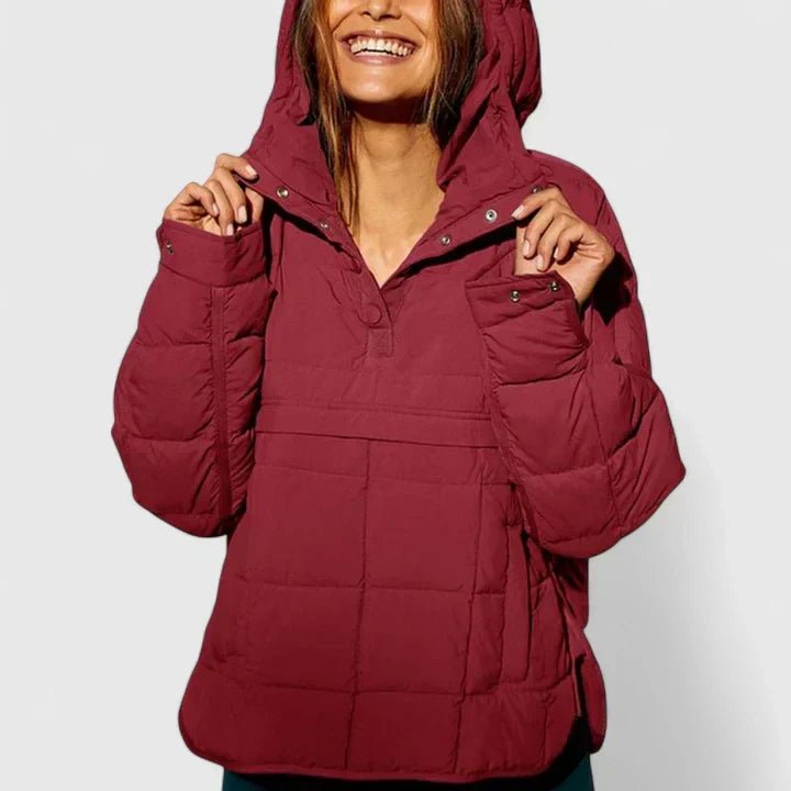 Women's Cosy Hooded Quilted Pullover Jacket