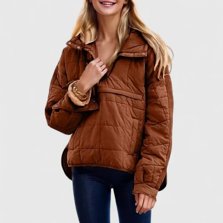 Women's Cosy Hooded Quilted Pullover Jacket