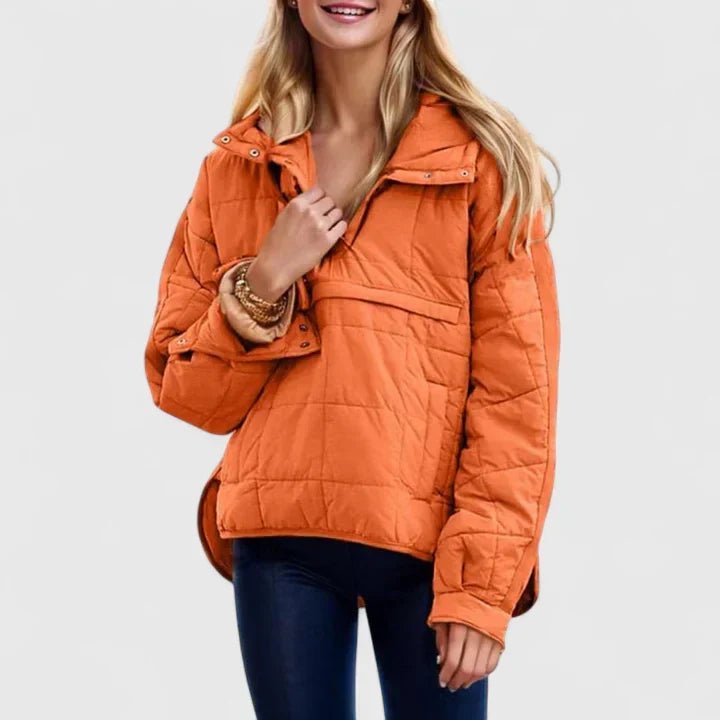 Women's Cosy Hooded Quilted Pullover Jacket