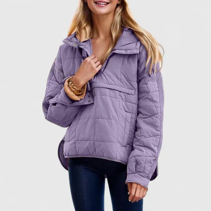 Women's Cosy Hooded Quilted Pullover Jacket