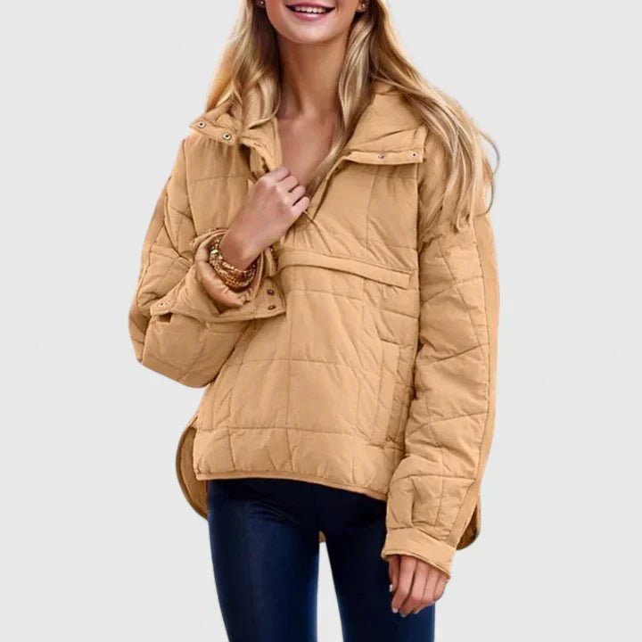 Women's Cosy Hooded Quilted Pullover Jacket