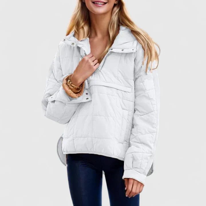 Women's Cosy Hooded Quilted Pullover Jacket