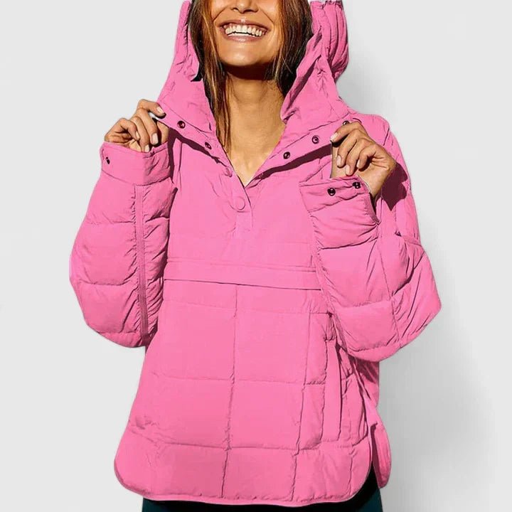 Women's Cosy Hooded Quilted Pullover Jacket
