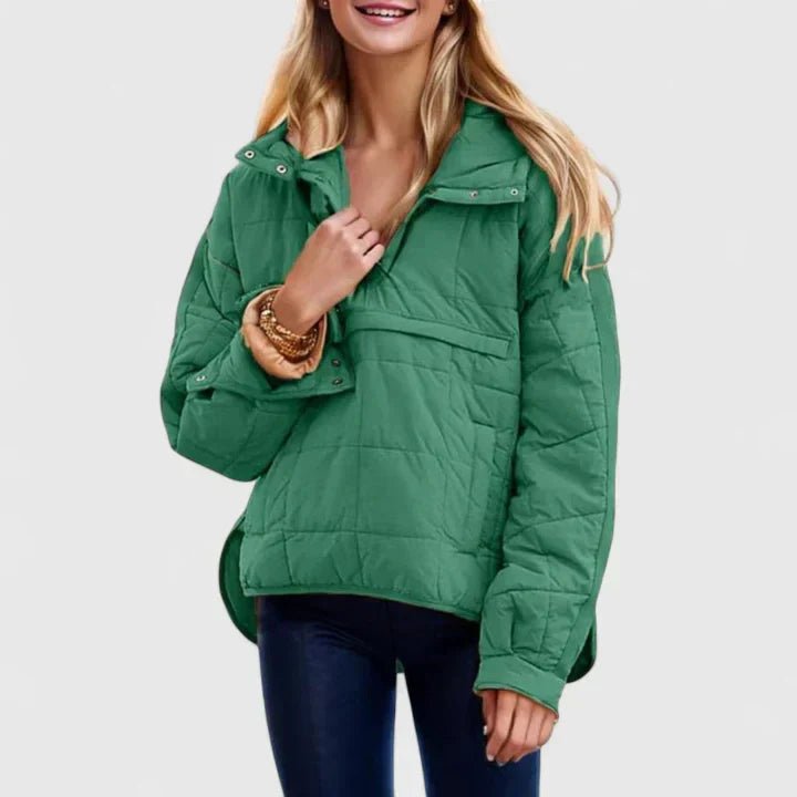 Women's Cosy Hooded Quilted Pullover Jacket