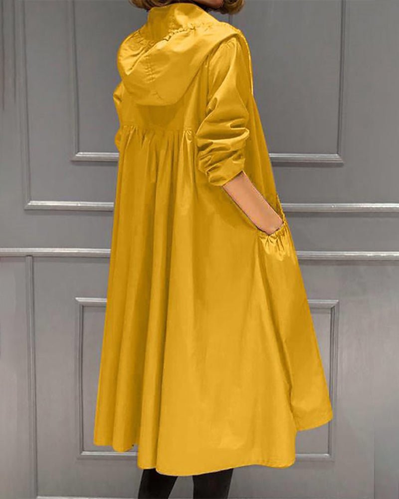 Women's Relaxed Hooded Oversized Trench Coat