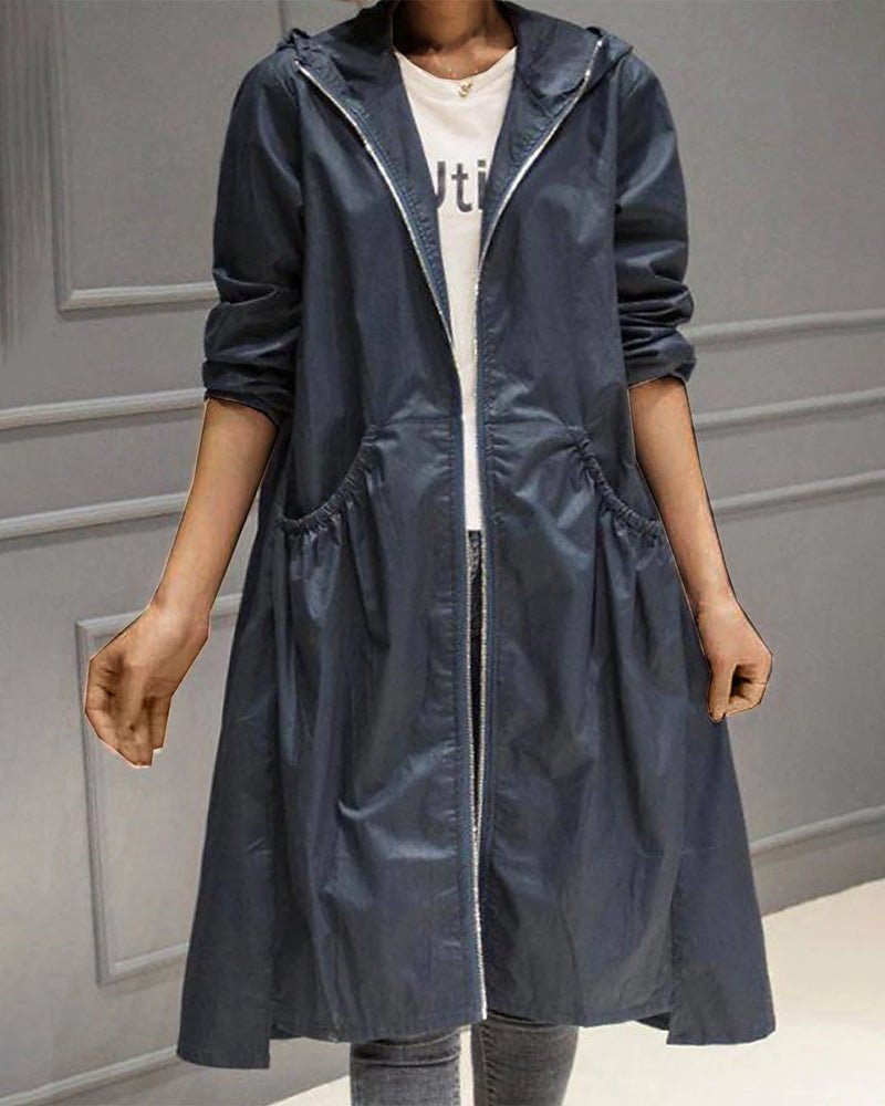Women's Relaxed Hooded Oversized Trench Coat