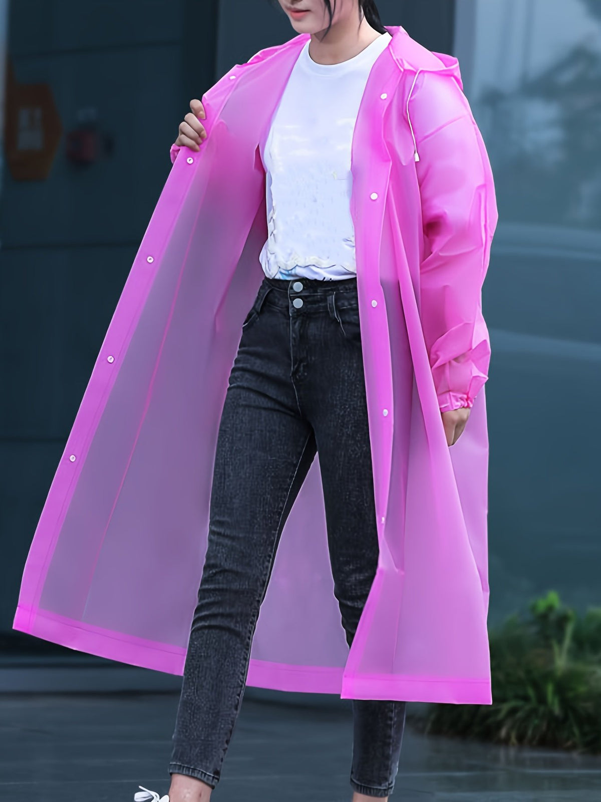 Women's Easy Hooded Windproof Rain Coat