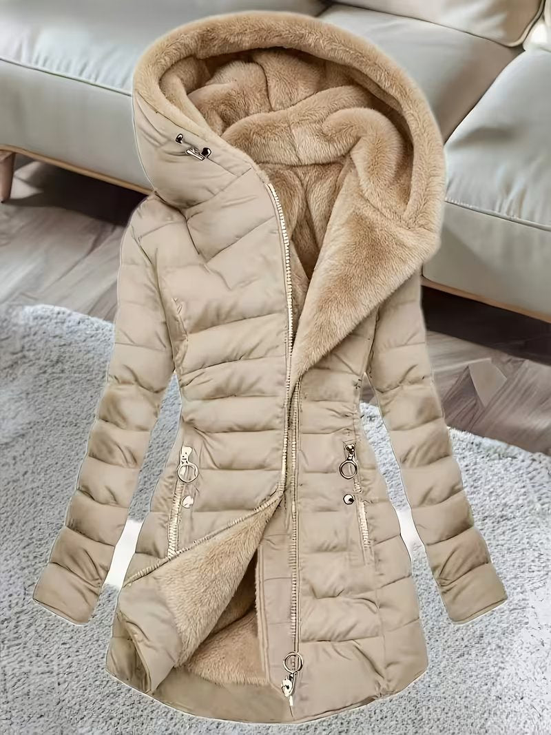 Women's Cosy Faux Fur-Trim Padded Puffer Coat