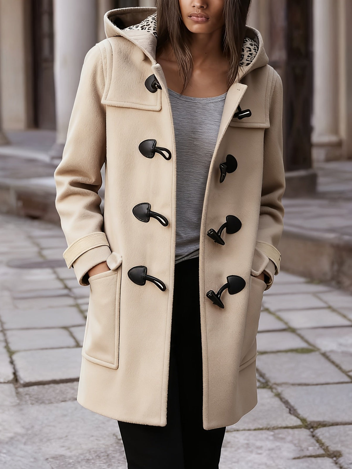 Women's Classic Hooded Toggle Coat