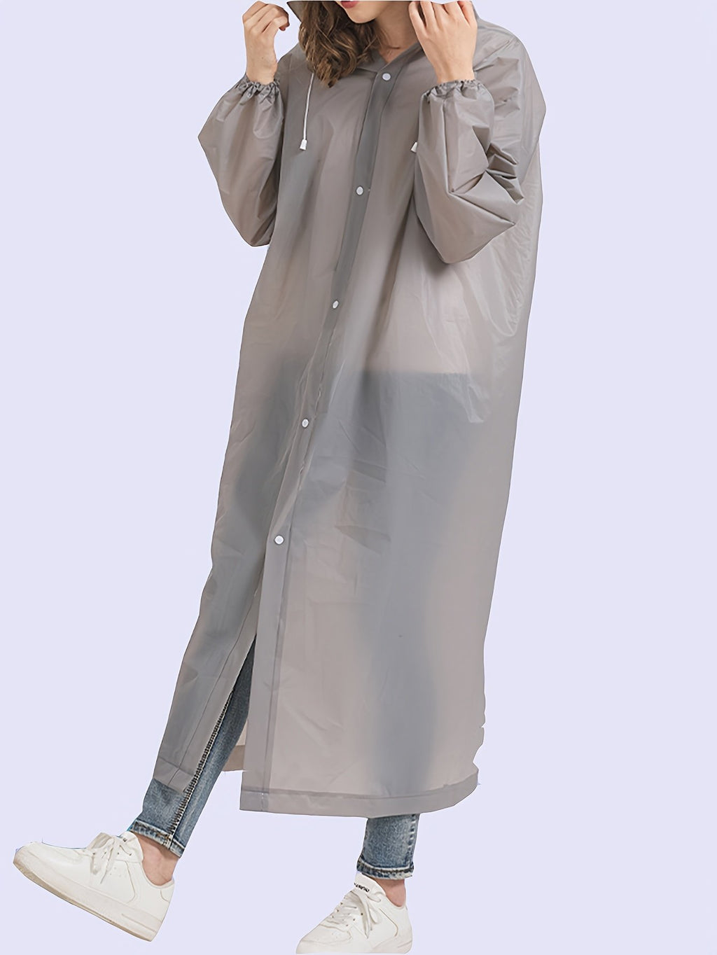 Women's Relaxed Hooded Longline Raincoat