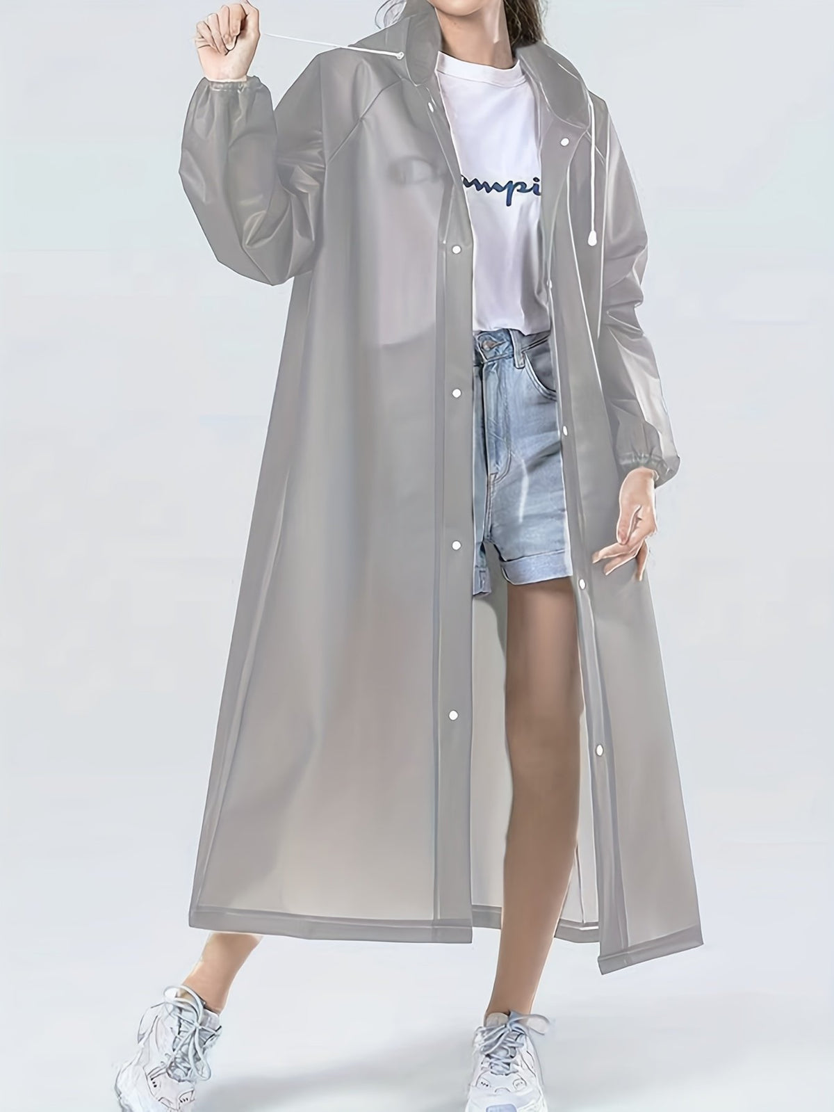 Women's Relaxed Hooded Longline Raincoat
