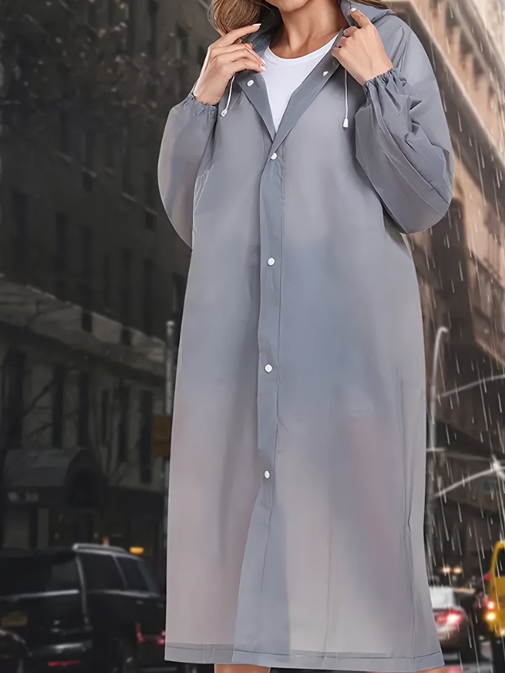 Women's Relaxed Hooded Longline Raincoat