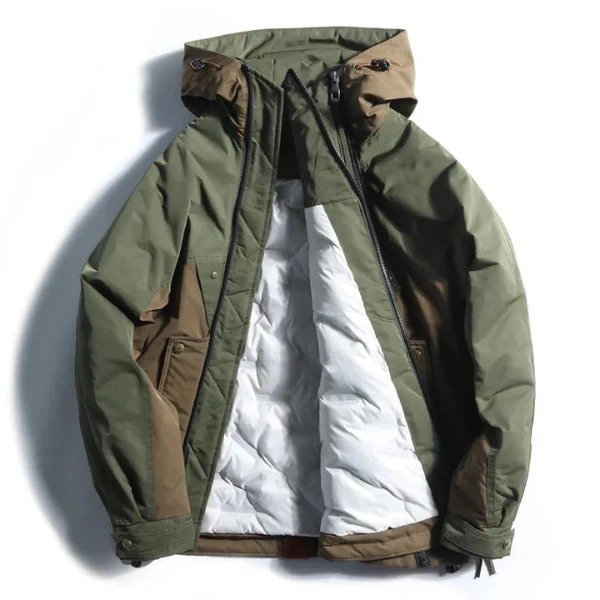 Men's Rugged Waterproof Hooded Down Jacket