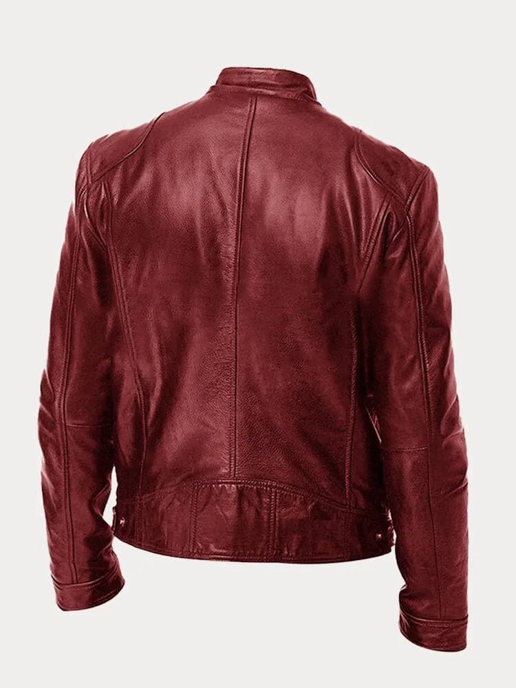 Men's Rugged Leather Biker Jacket