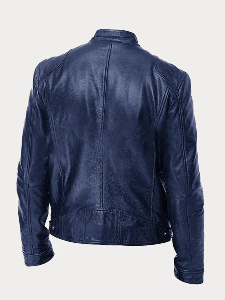 Men's Rugged Leather Biker Jacket