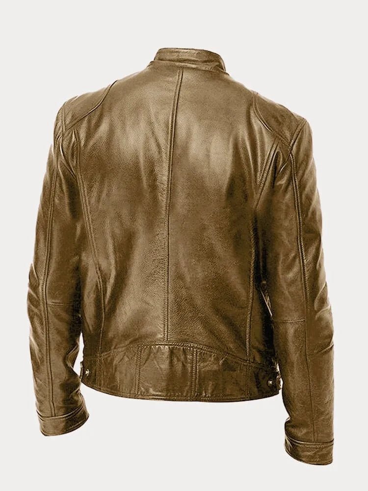 Men's Rugged Leather Biker Jacket