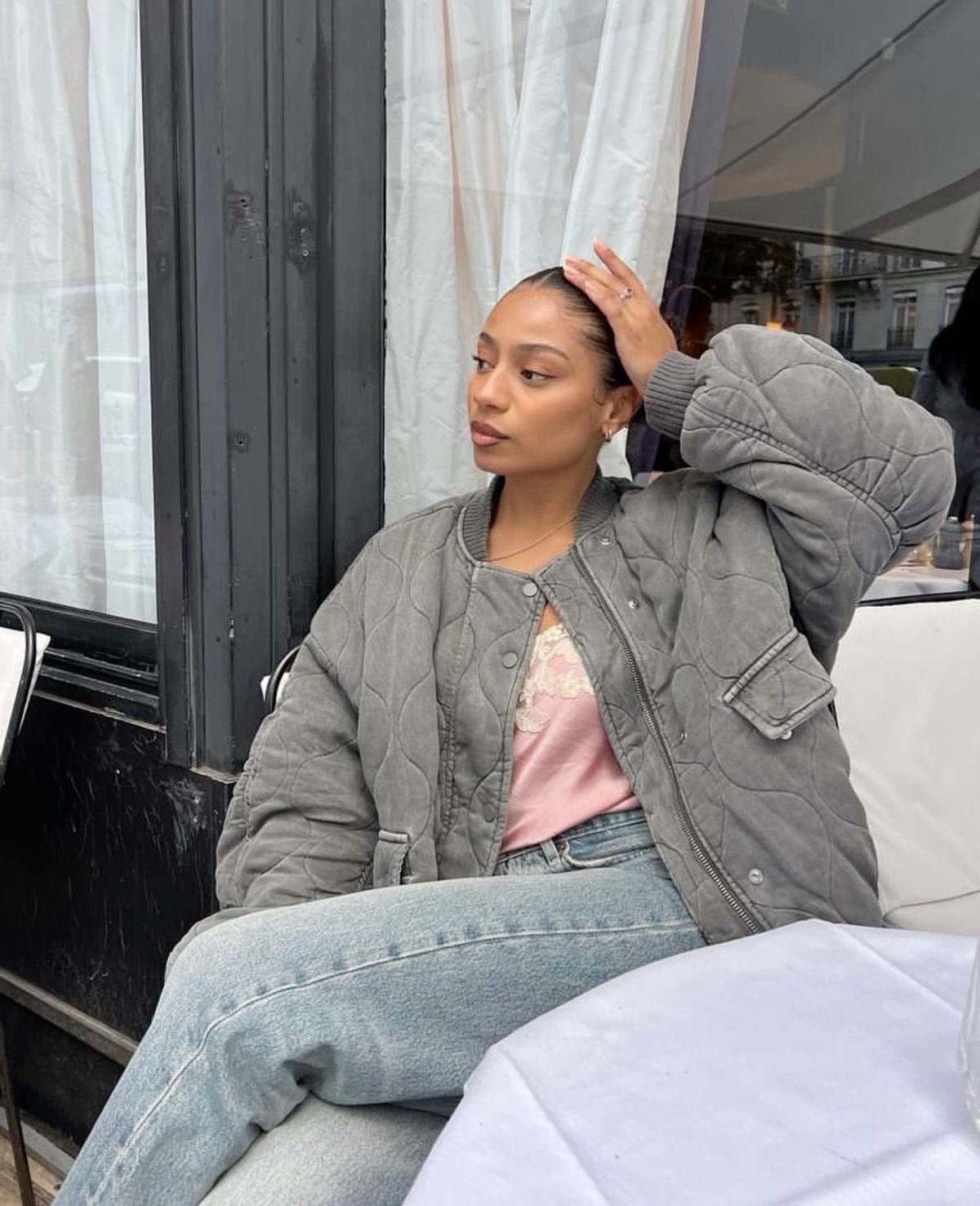 Women's Cosy Oversized Quilted Bomber Jacket