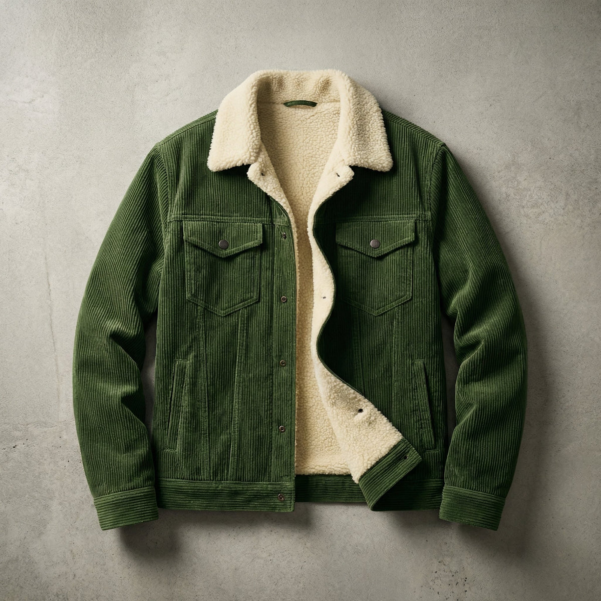 Men's Cosy Corduroy Sherpa-Collar Jacket