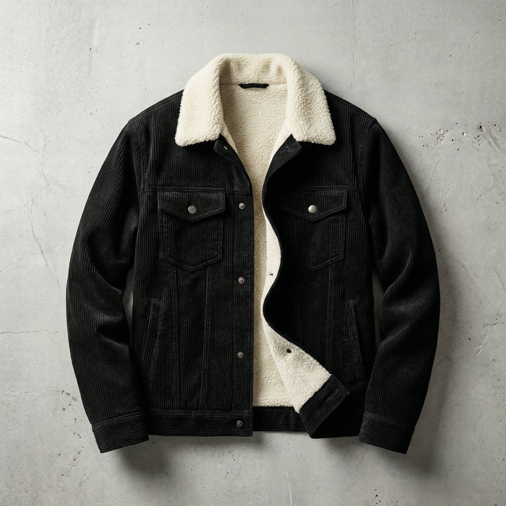 Men's Cosy Corduroy Sherpa-Collar Jacket
