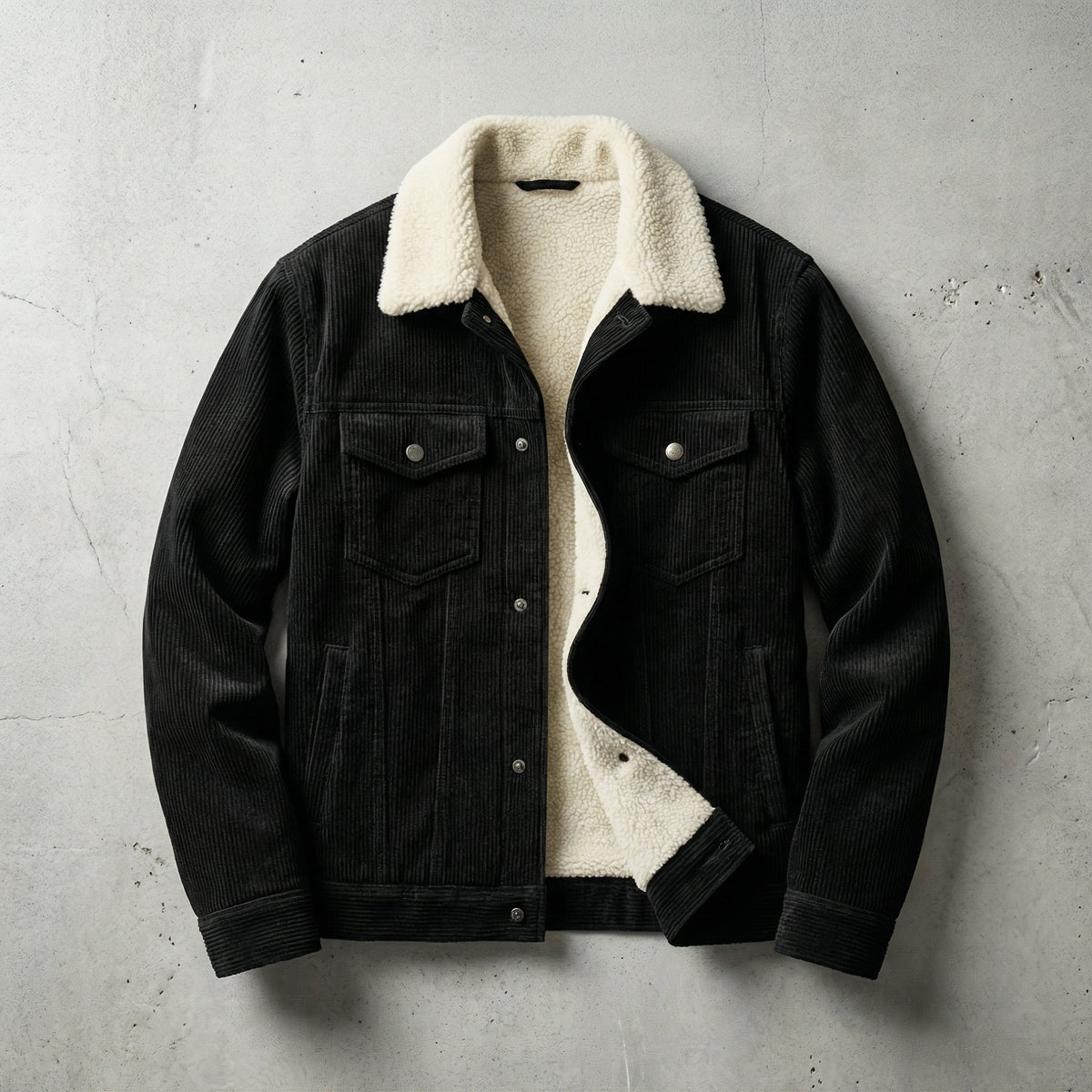 Men's Cosy Corduroy Sherpa-Collar Jacket