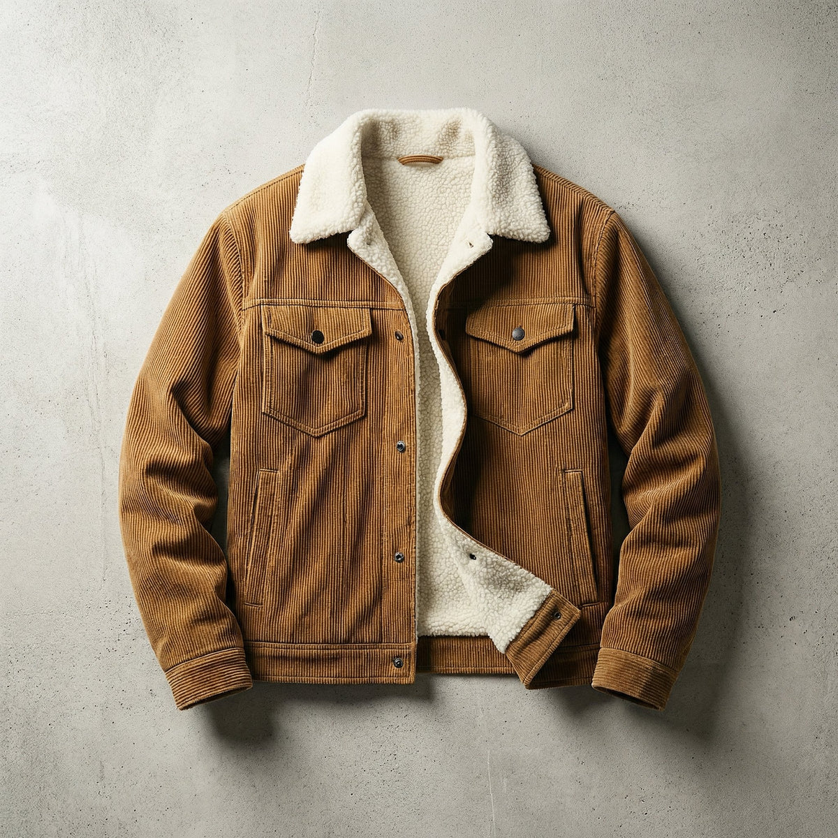 Men's Cosy Corduroy Sherpa-Collar Jacket