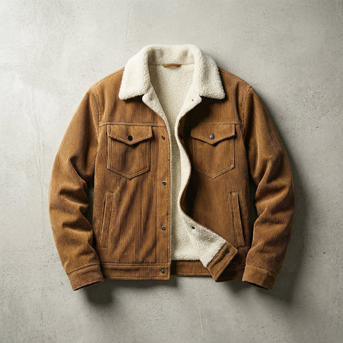 Men's Cosy Corduroy Sherpa-Collar Jacket