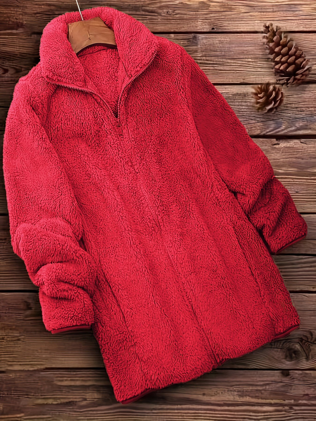 Women's Cosy Zip-Up Teddy Fleece Coat