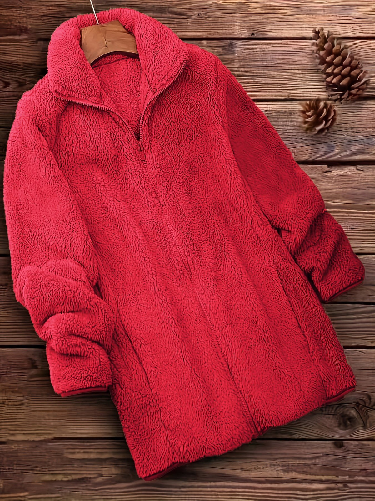 Women's Cosy Zip-Up Teddy Fleece Coat