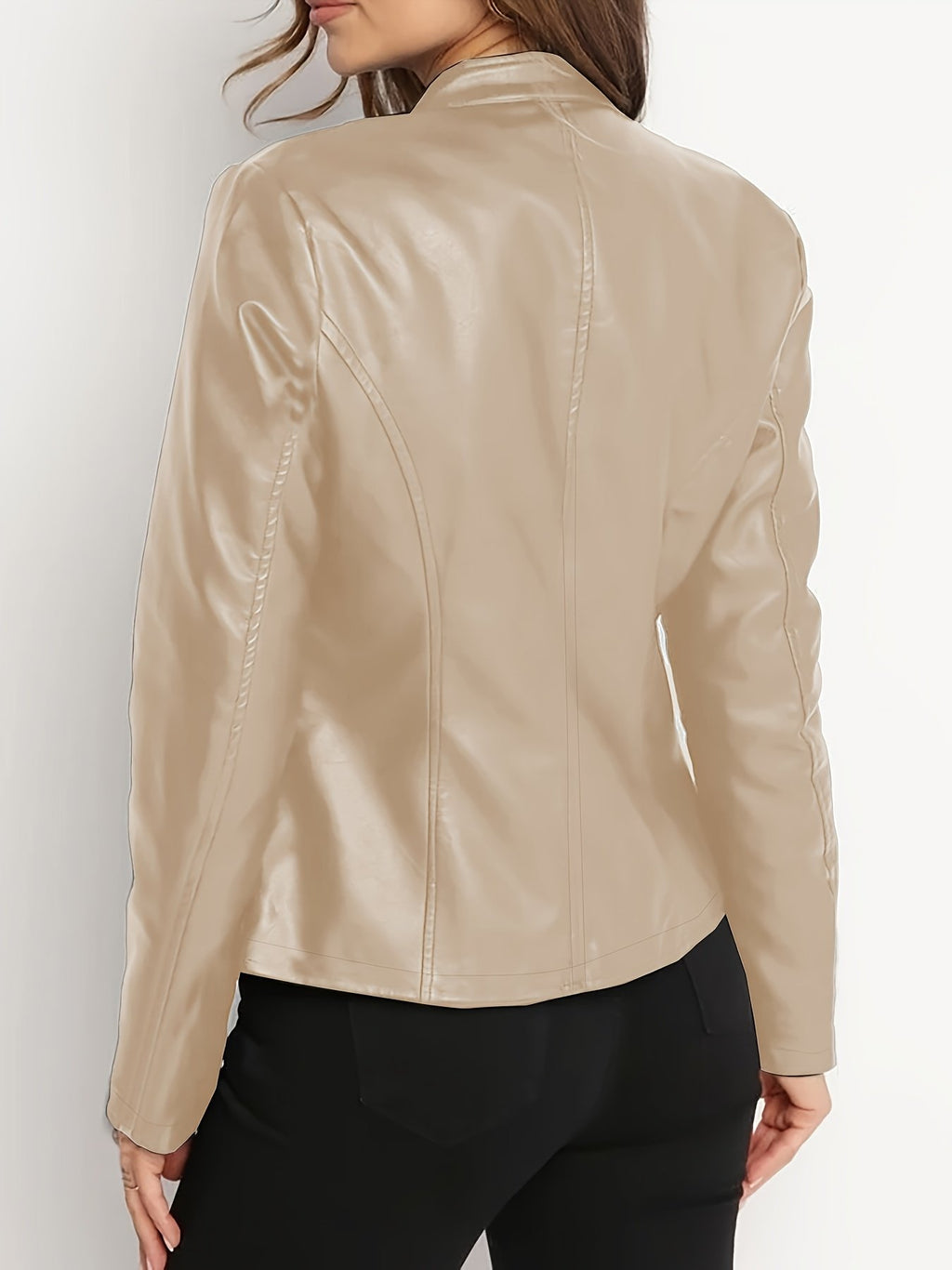 Women's Chic Faux Leather Moto Jacket