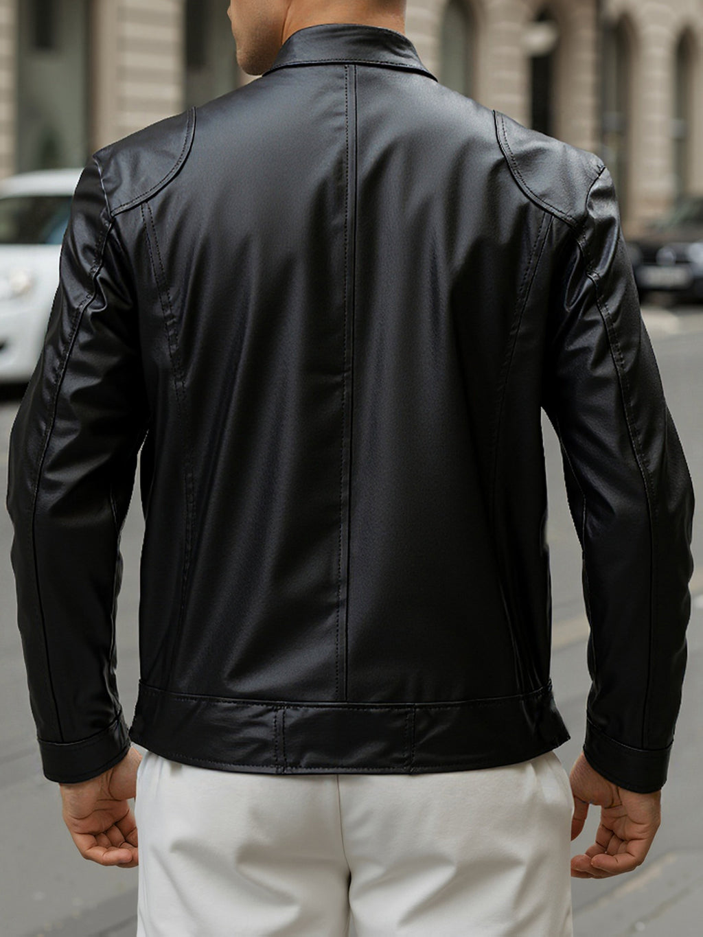 Men's Classic Faux Leather Biker Jacket