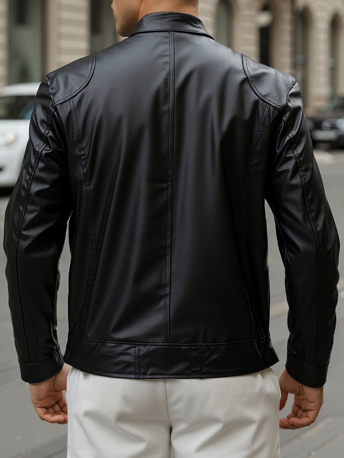 Men's Classic Faux Leather Biker Jacket