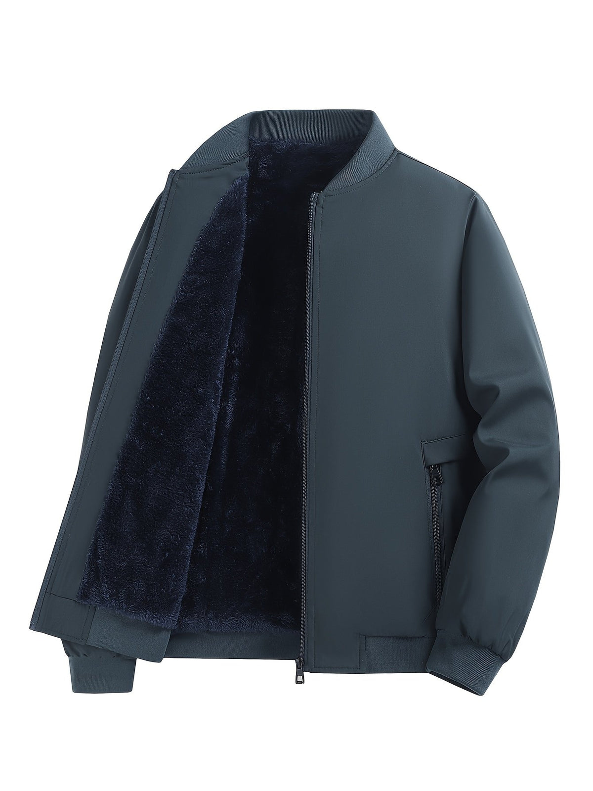 Men's Relaxed Fleece-Lined Bomber Jacket